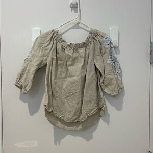 Saks Fifth Avenue Beige Linen Top